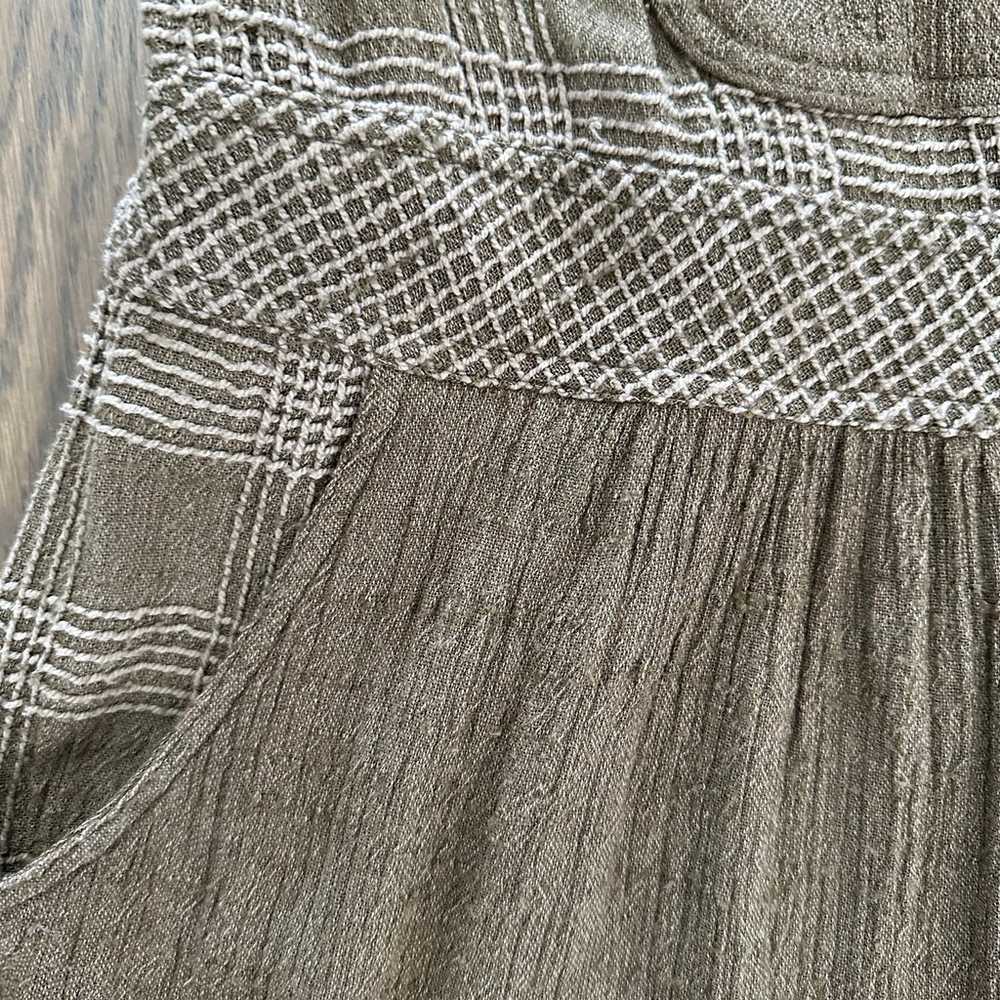 Vintage Carole Little Overall Dress in Brown Gauz… - image 3