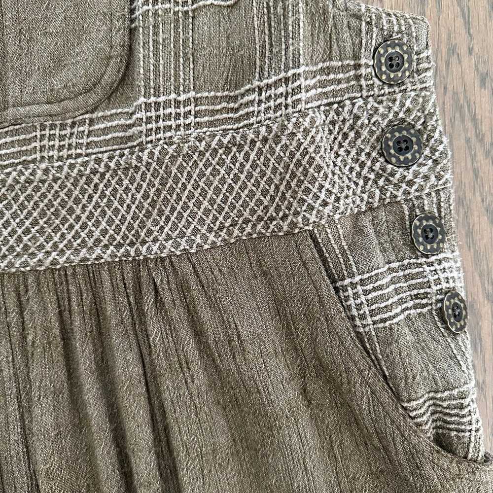 Vintage Carole Little Overall Dress in Brown Gauz… - image 4