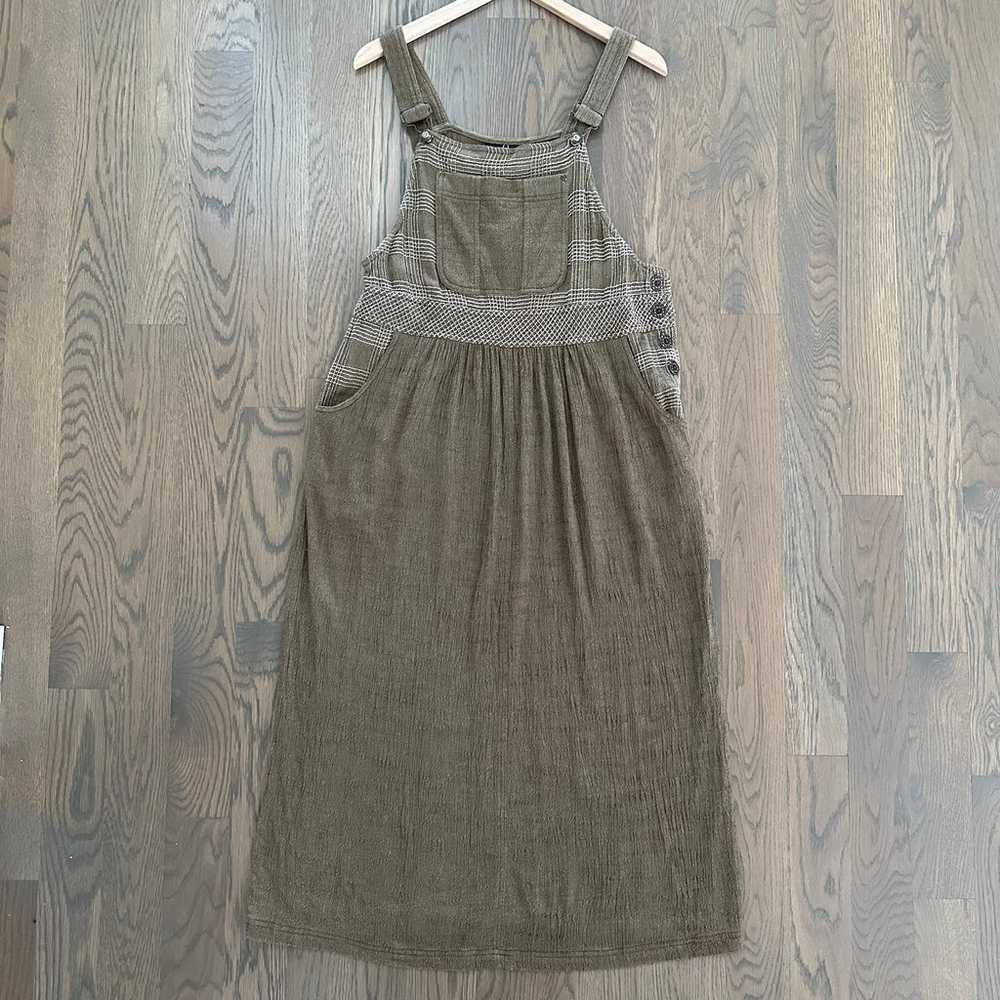 Vintage Carole Little Overall Dress in Brown Gauz… - image 5