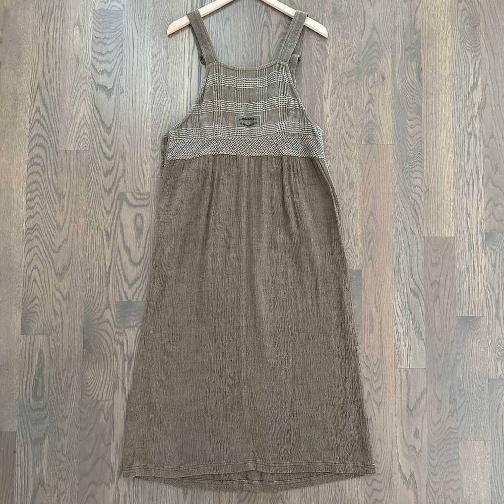 Vintage Carole Little Overall Dress in Brown Gauz… - image 6