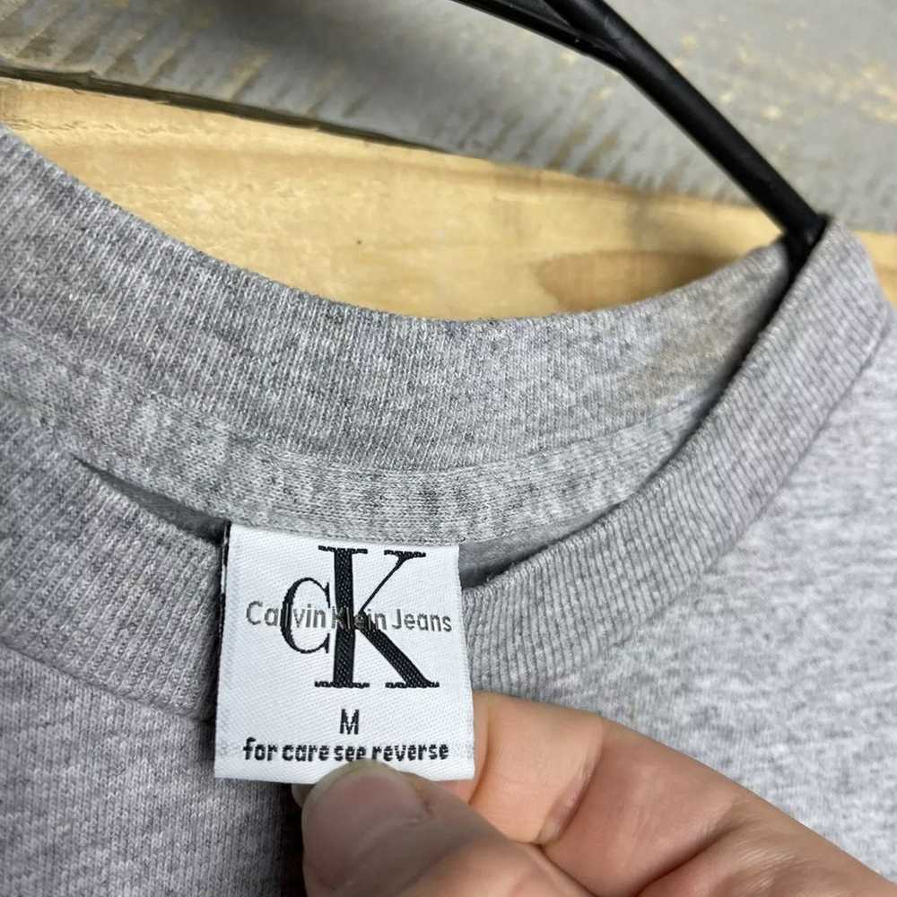 Vintage Calvin Klein Jeans CK Gray Logo T-Shirt A… - image 4