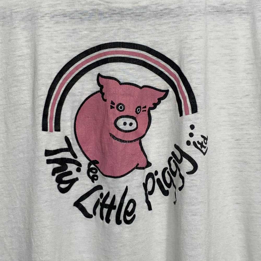 Vintage 70s 80s This Little Piggy Single Stitch T… - image 2