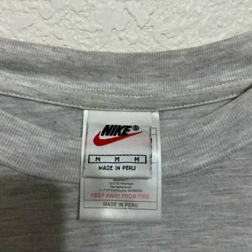 Nike Center Swoosh T Shirt Size M Heather Grey/Gr… - image 3