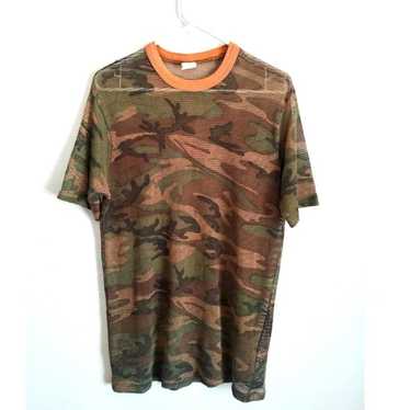 Vintage 80's Camouflage Mesh Shirt