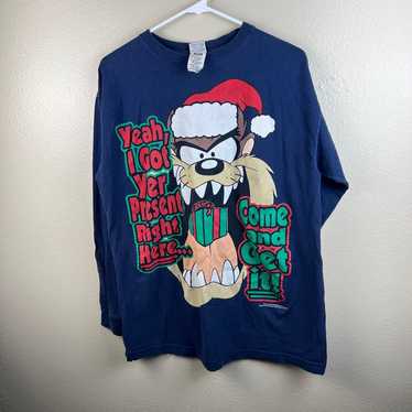 90’s "Christmas Taz" Graphic Crewneck T-Shirt Lon… - image 1