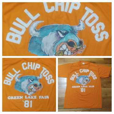 Vintage 80s Bull Chip Toss Fair t shirt