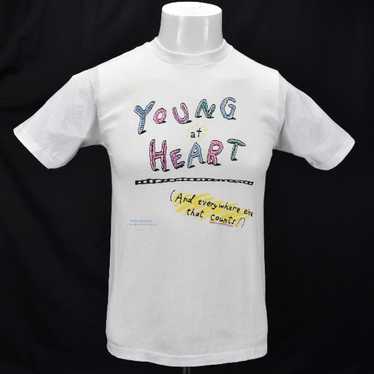 Vintage T Shirt Young at Heart Funny Med