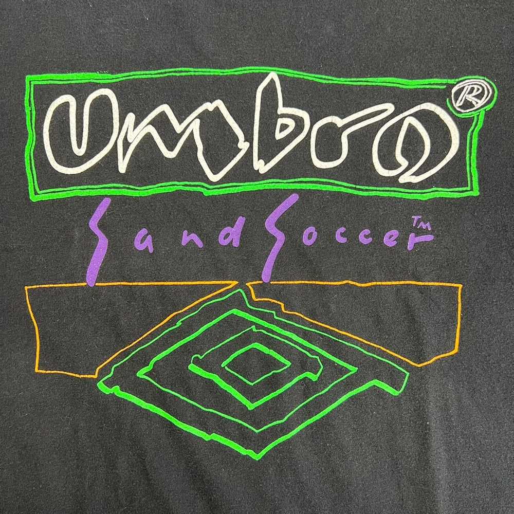 Vtg 90s Umbro T Shirt Sand Soccer Single Stitch N… - image 2