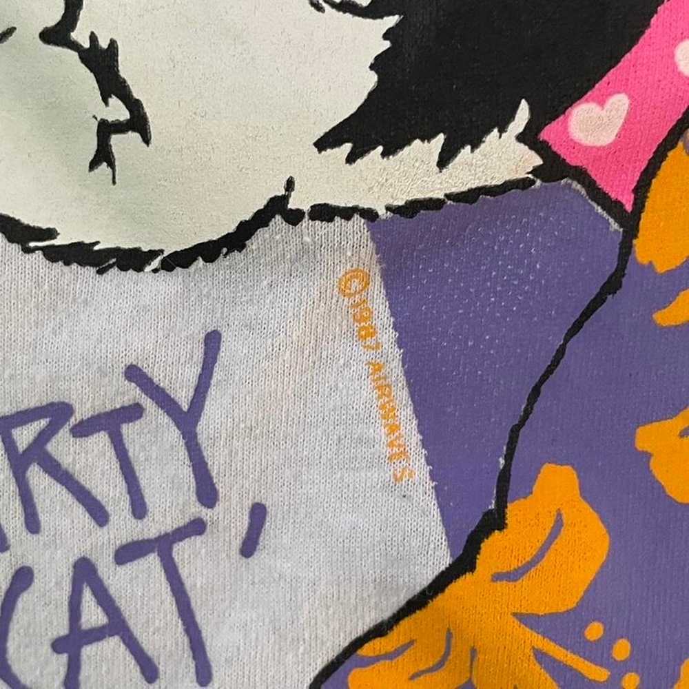 Vintage 80s Single Stitch T Shirt Party Cat 1987 … - image 3
