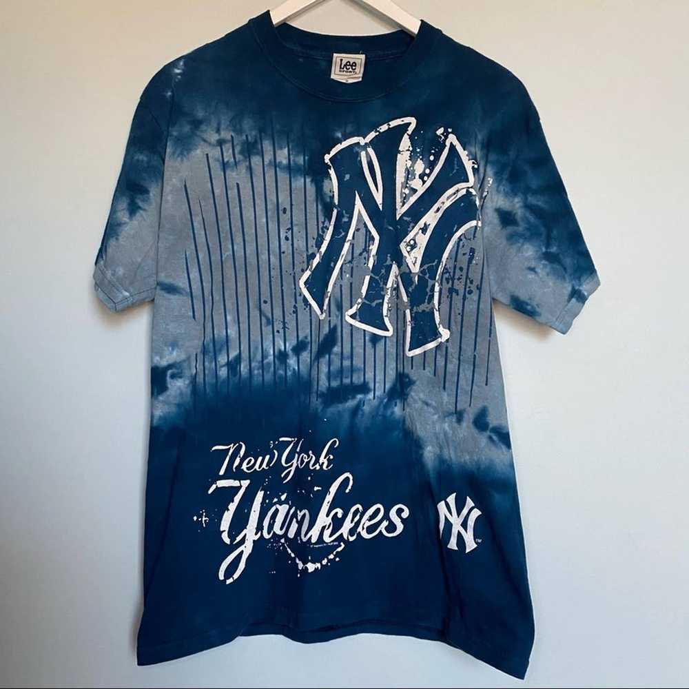 Vintage 90s Lee NY Yankees Tie Dye Shirt - image 8