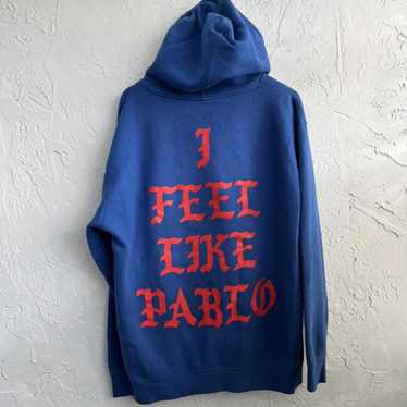 Streetwear “I feel like Pablo” Blue/Red Hoodie - image 1