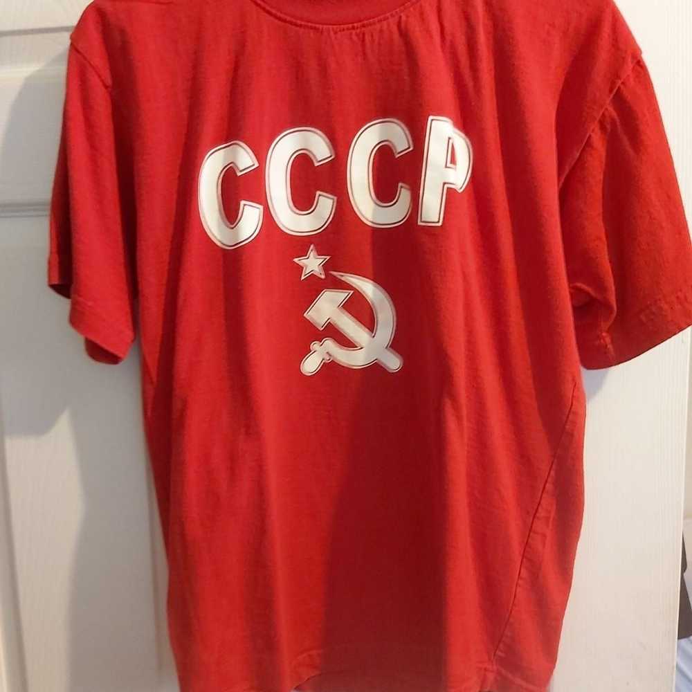 Vintage Russia Communist CCCP Short Sleeve Shirt … - image 1