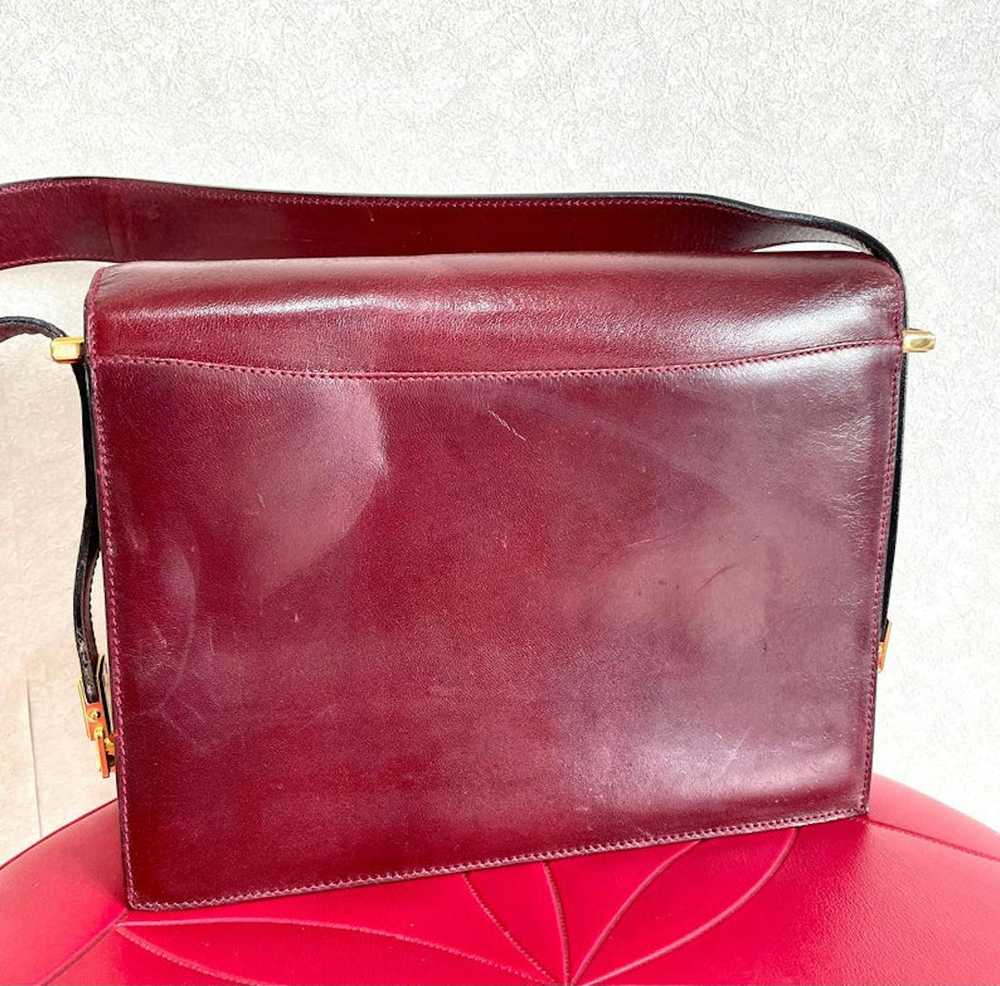 Celine CELINE Vintage wine red shoulder bag with … - image 3