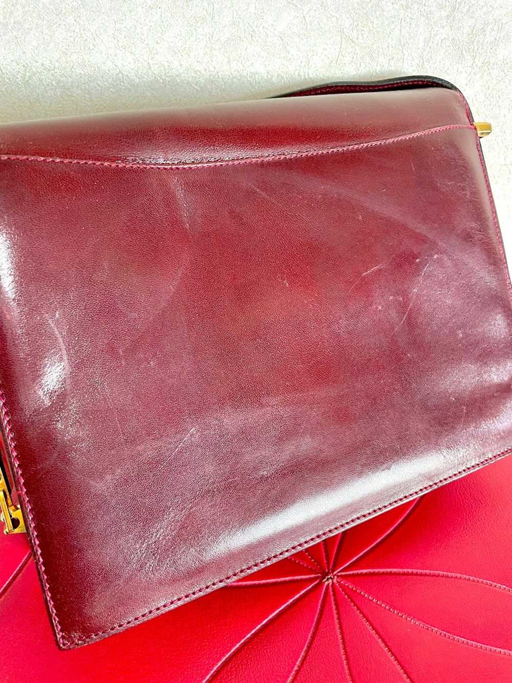Celine CELINE Vintage wine red shoulder bag with … - image 4