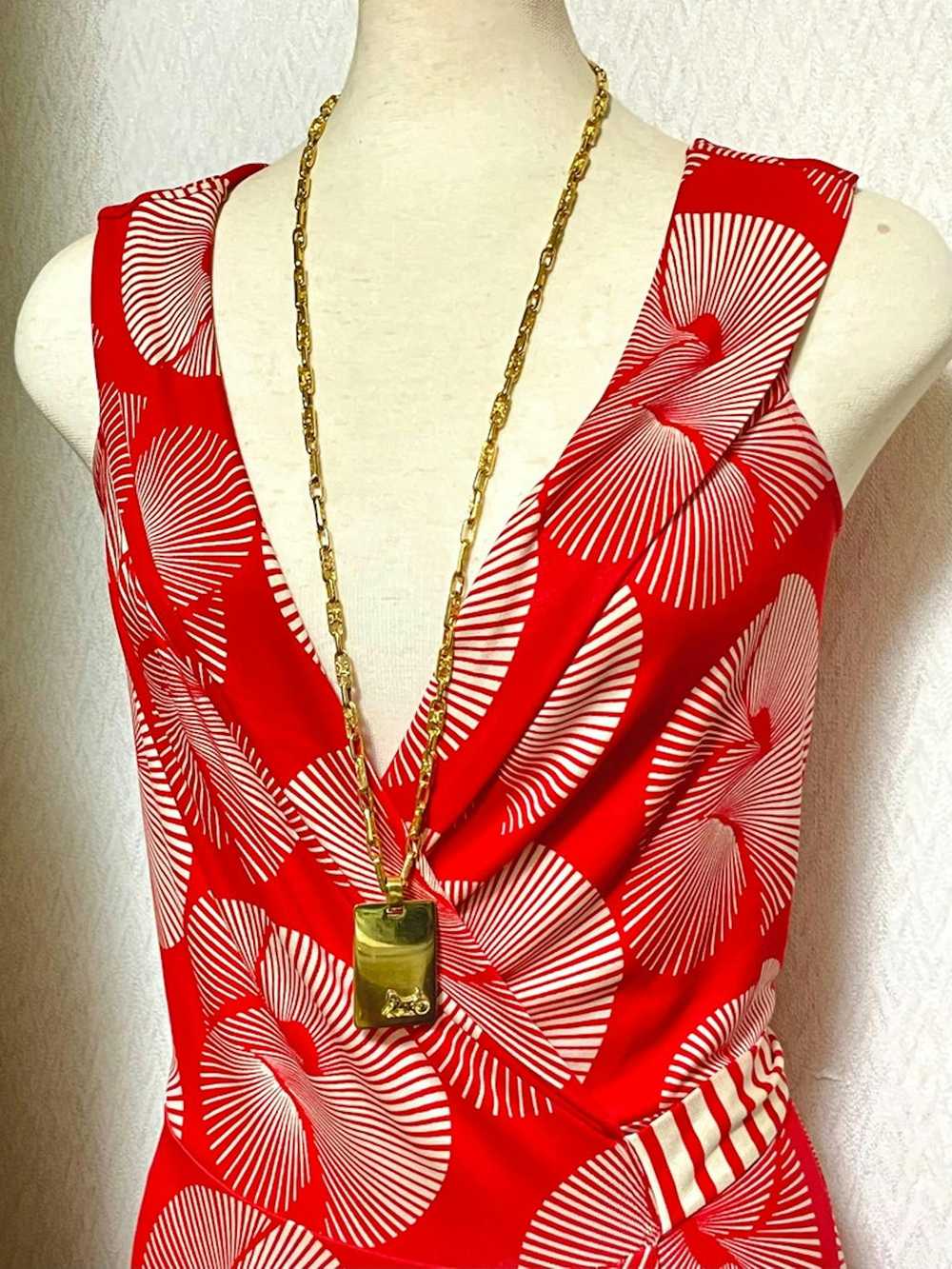 Celine CELINE Vintage golden long necklace with b… - image 4