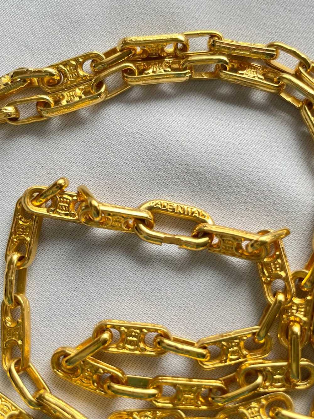 Celine CELINE Vintage golden long necklace with b… - image 7