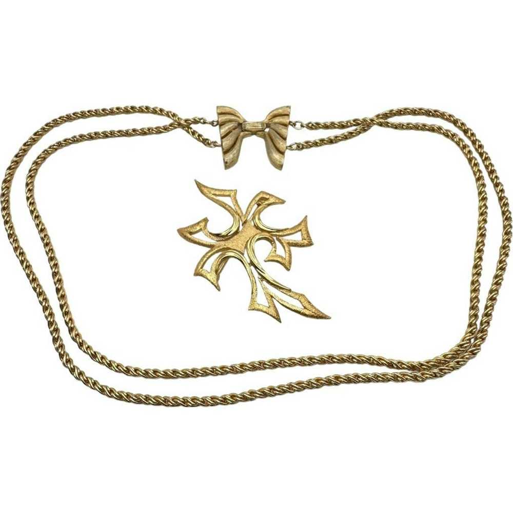 Vintage TRIFARI Vintage Gold Plated Necklace and … - image 7