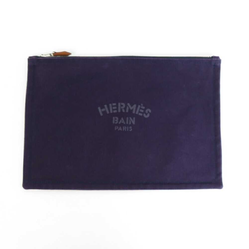 Hermes Hermes Pouch Multi Case BAIN Cotton Purple… - image 1