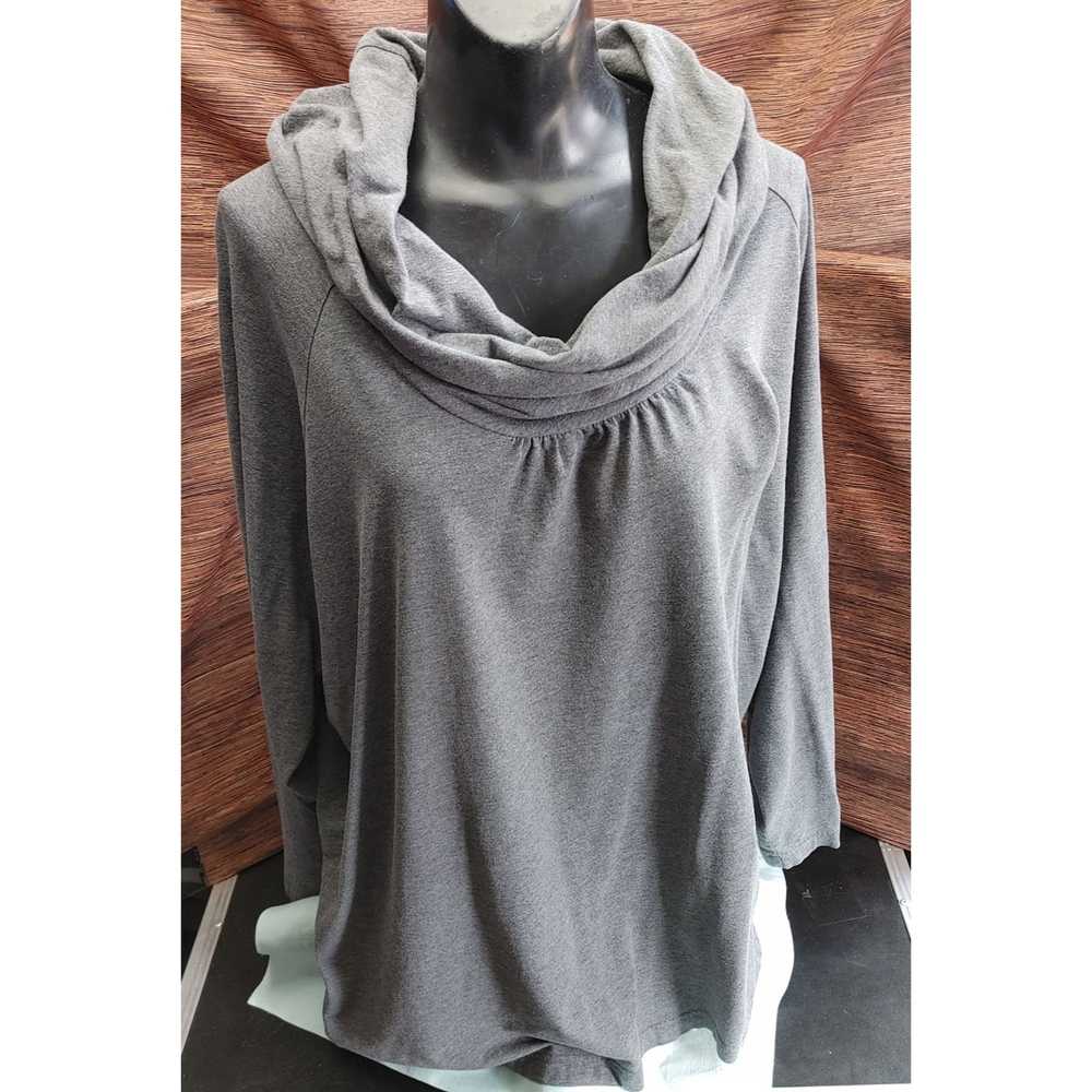 Lands End Land's End Gray Cowl Neck Long Sleeve 3… - image 1