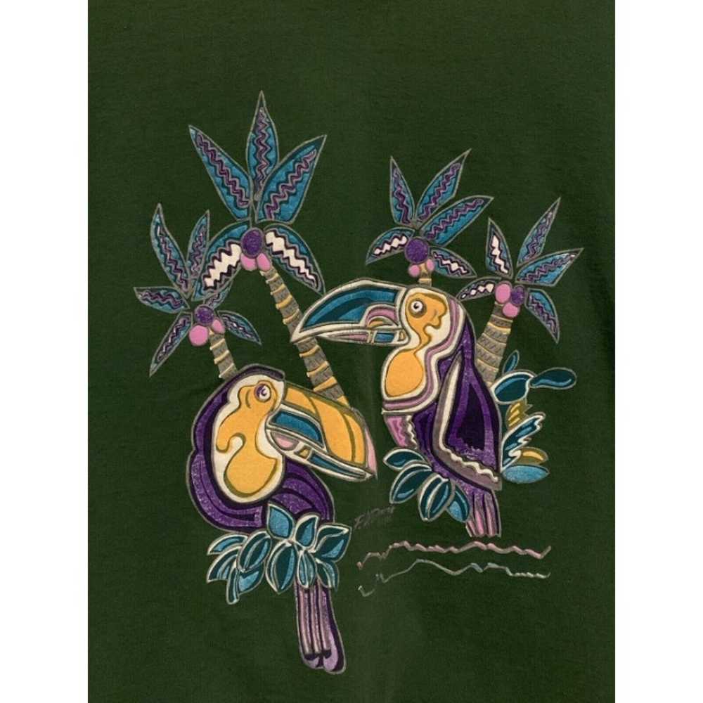 Vintage Lee T-shirt F.H. Davis Designs Toucans Si… - image 2