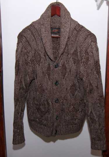 Beams Plus Flanders Linen Shawl Collar Cable Knit 