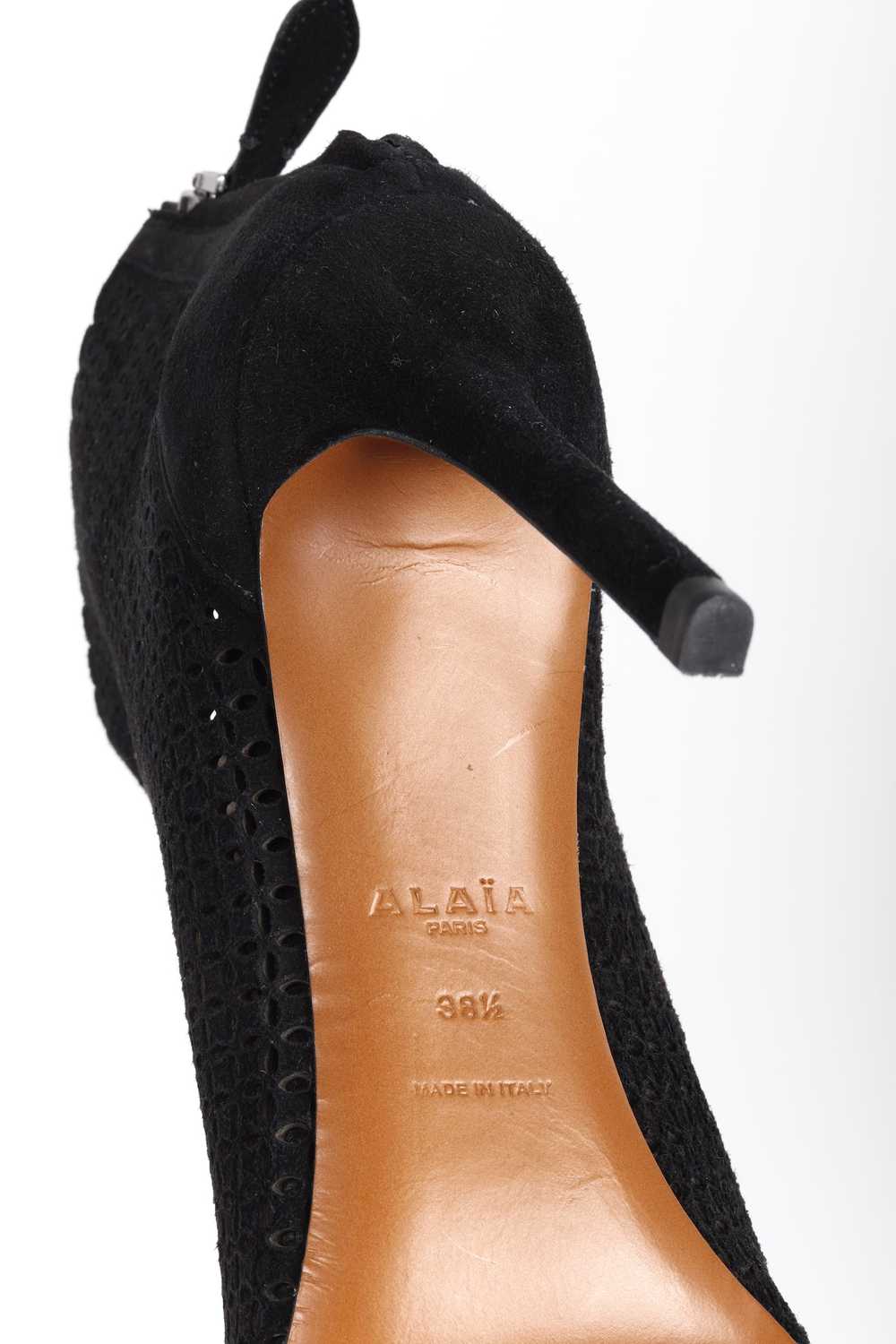Alaia Alaïa Black Suede Cut Out Ankle Booties - image 5