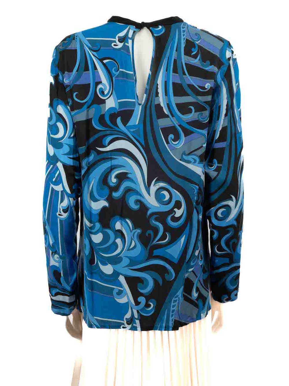 Emilio Pucci Blue Silk Abstract Pattern Top - image 3