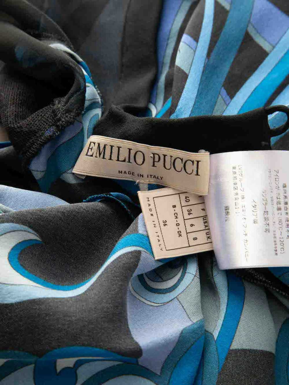 Emilio Pucci Blue Silk Abstract Pattern Top - image 4