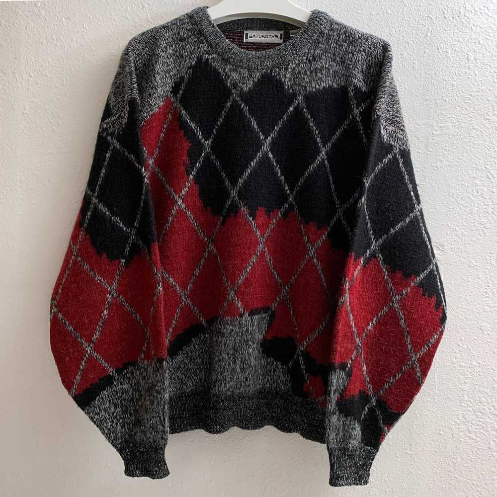 Vintage 1980s Wool Chain Link Sweater - image 1