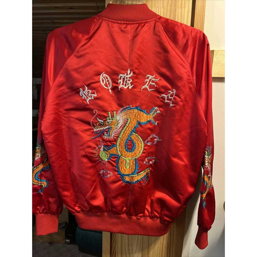 Other Coconut Mens L Red Silk Embroidered Dragon … - image 12