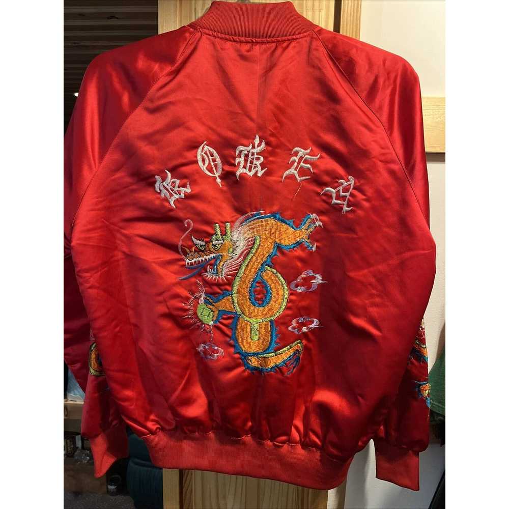 Other Coconut Mens L Red Silk Embroidered Dragon … - image 7