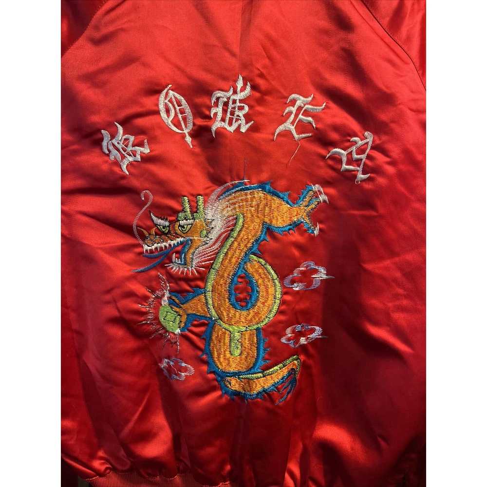 Other Coconut Mens L Red Silk Embroidered Dragon … - image 8