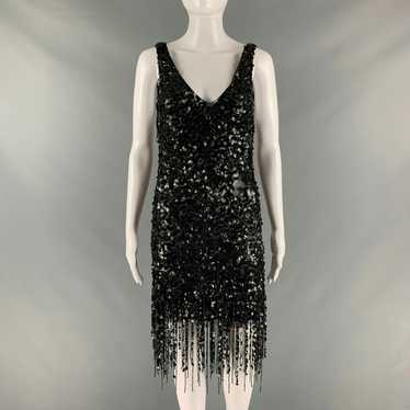 The Attico Black Polyamide Sequined Low Back Dress