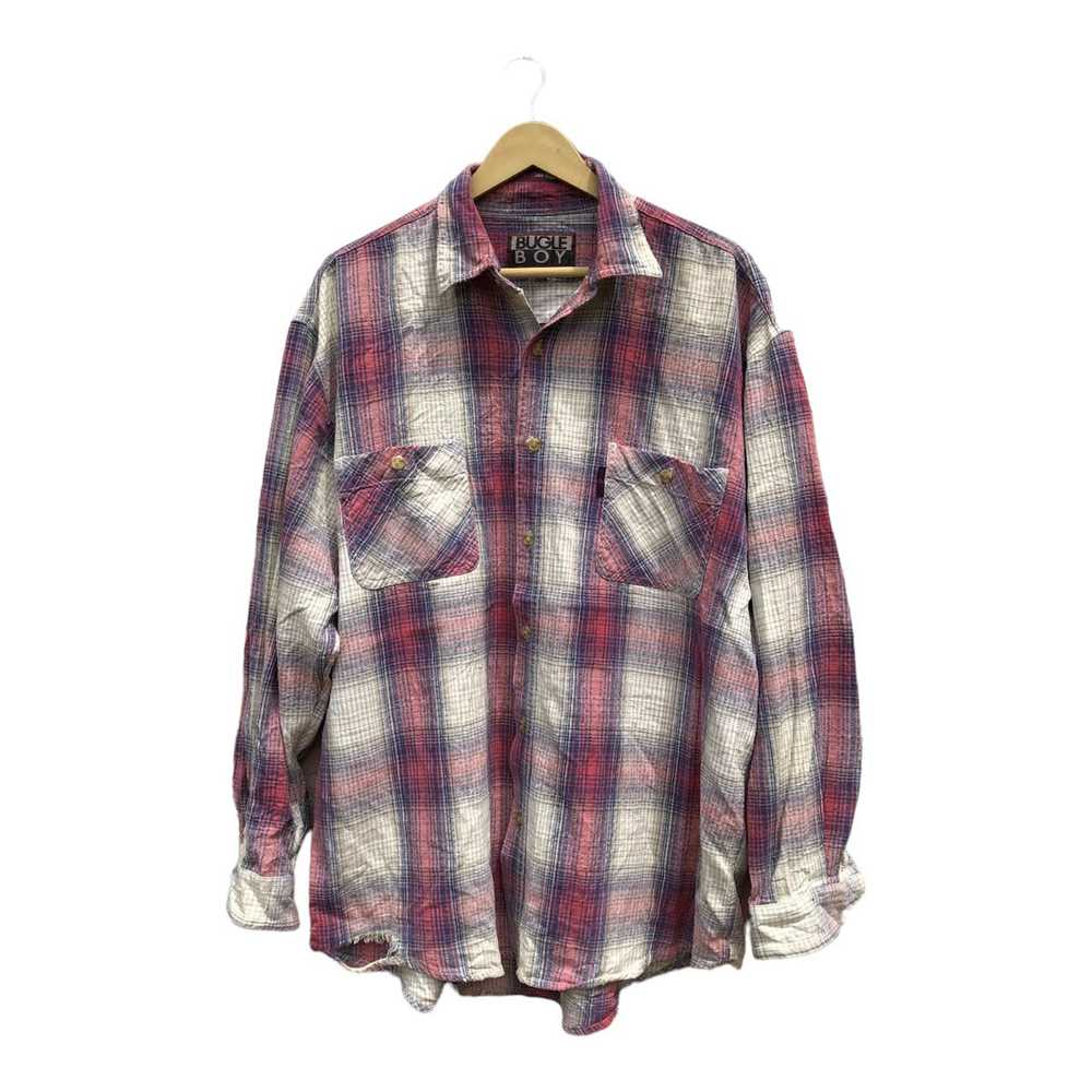 Bugle Boy × Flannel Bugle boy Flannel Shirt butto… - image 1