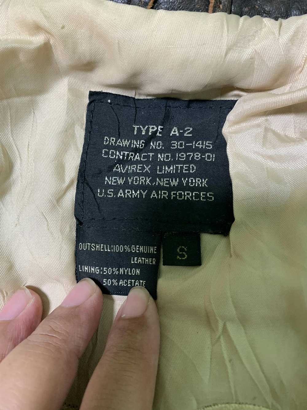 Avirex × Leather Jacket × Us Air Force Vintage Av… - image 11