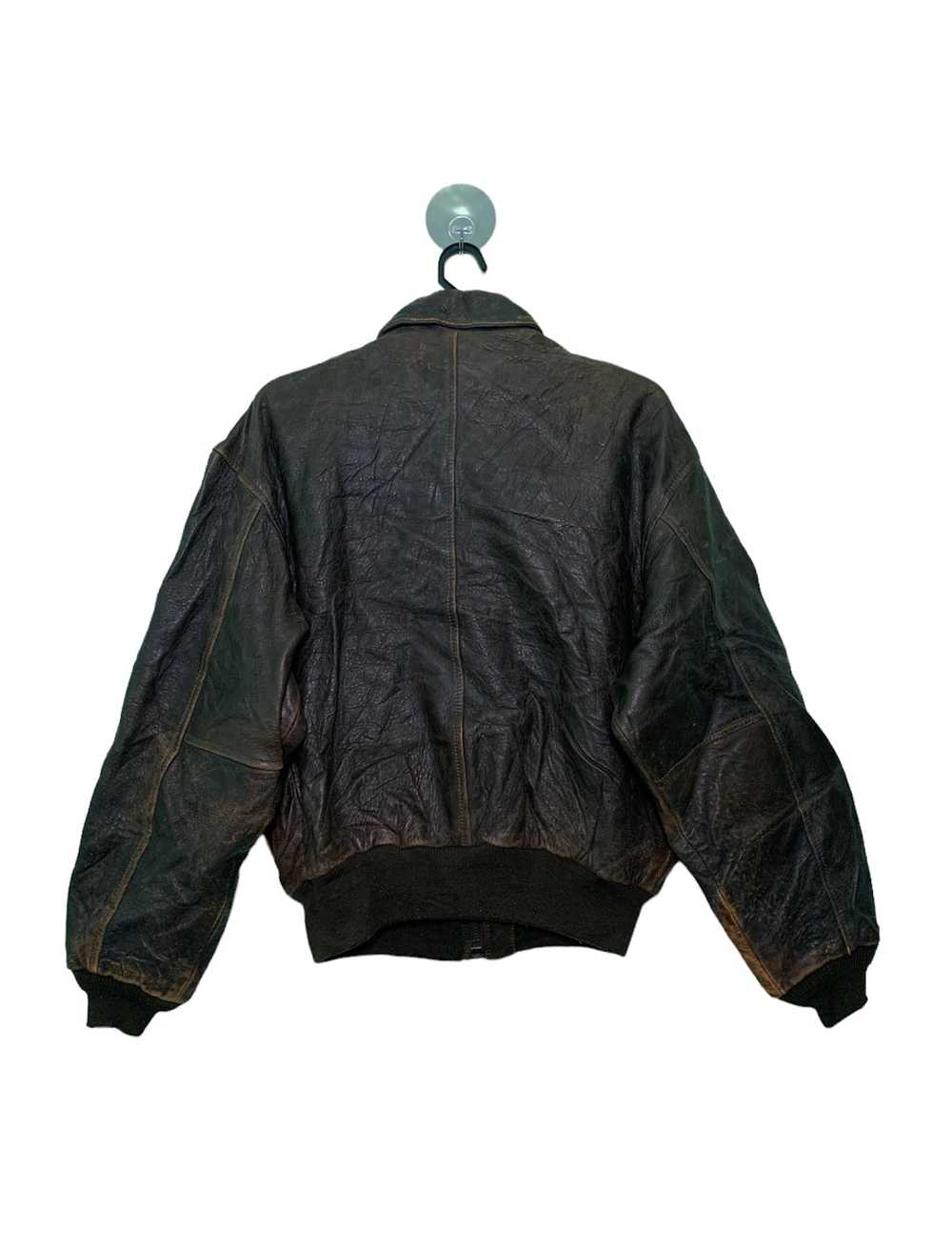 Avirex × Leather Jacket × Us Air Force Vintage Av… - image 2