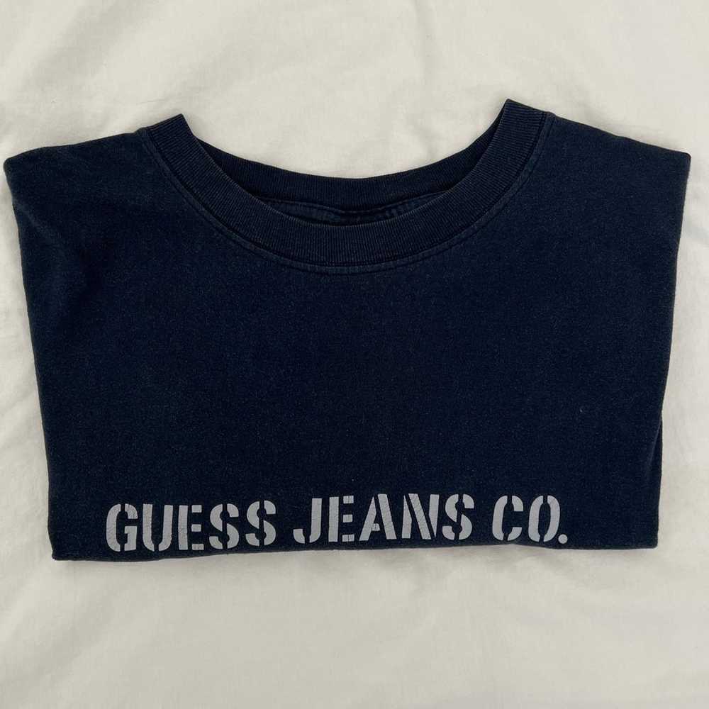 Vintage 90s Guess Jean Co Navy Blue Shirt Size L - image 2