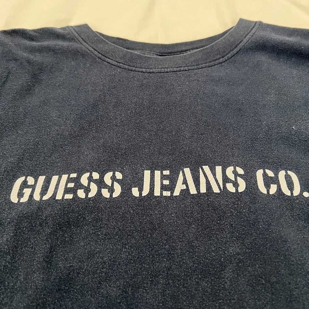 Vintage 90s Guess Jean Co Navy Blue Shirt Size L - image 3