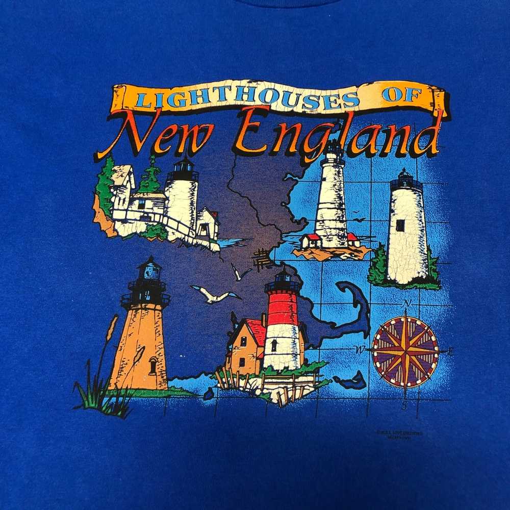 VTG 90s Lighthouses Of New England Graphic T-Shir… - image 2
