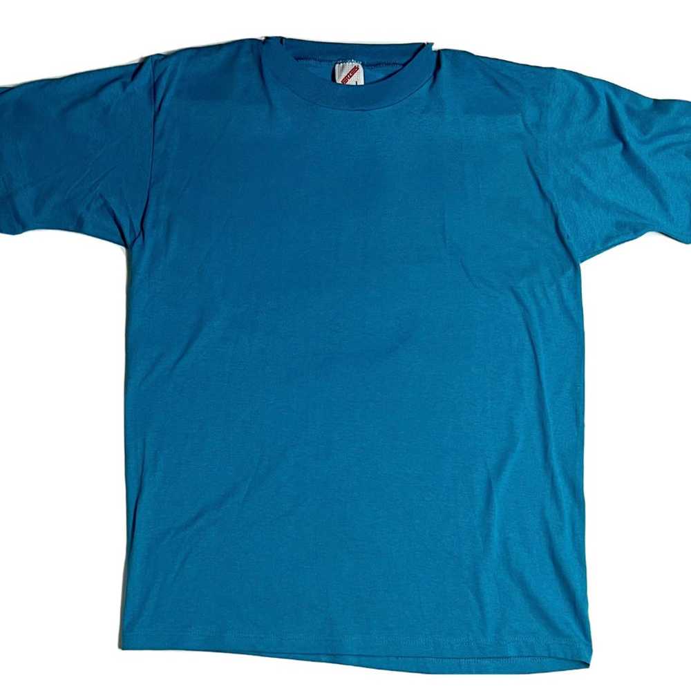 Jerzees Vintage Retro Blue/Green Teal T Shirt L D… - image 1