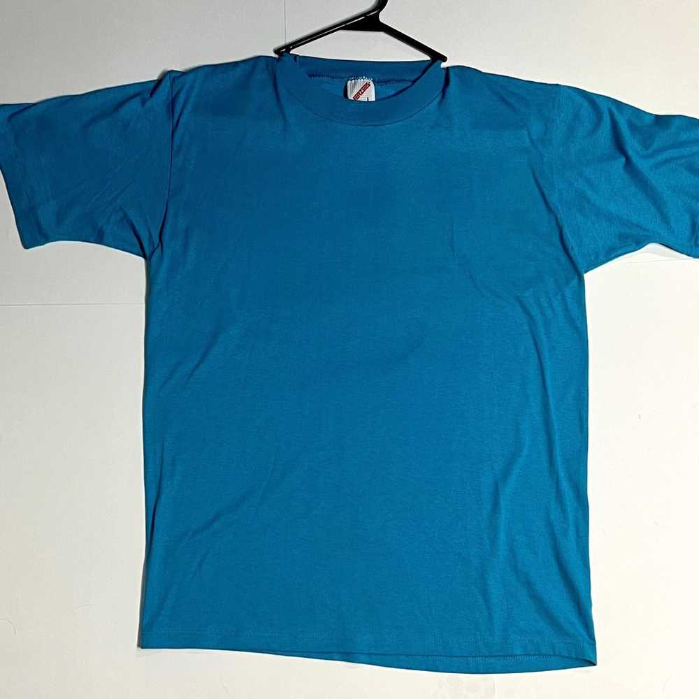 Jerzees Vintage Retro Blue/Green Teal T Shirt L D… - image 2