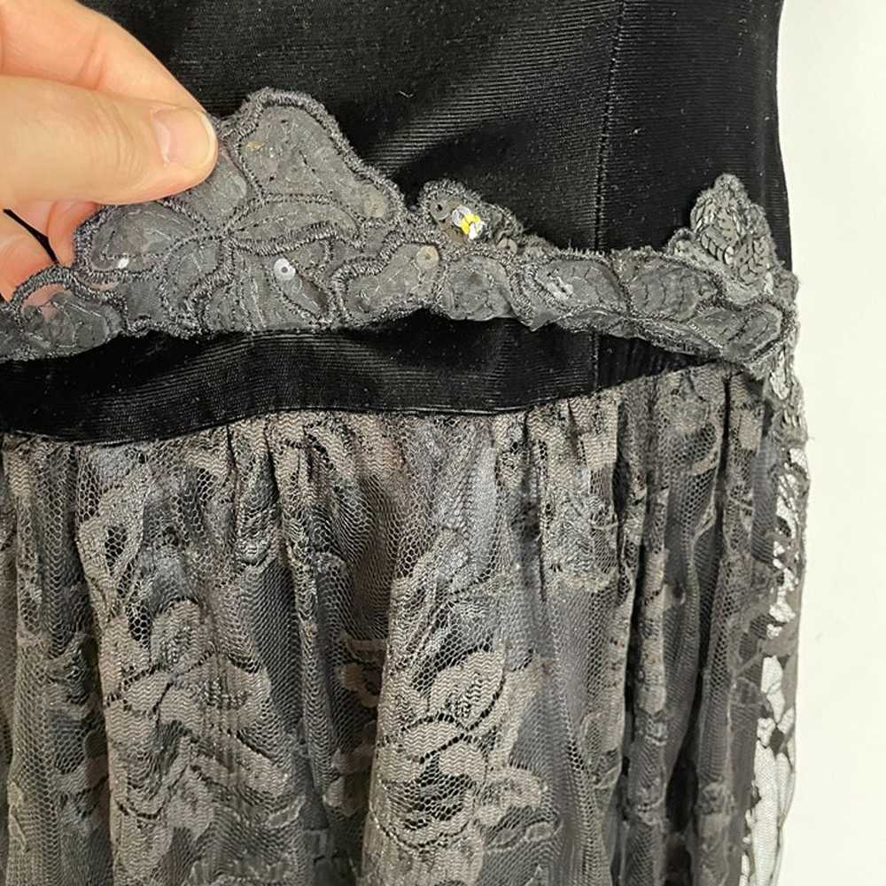 Vintage Scott McClintock VELVET LACE Dress 6 Blac… - image 10