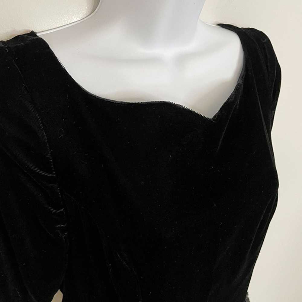Vintage Scott McClintock VELVET LACE Dress 6 Blac… - image 2