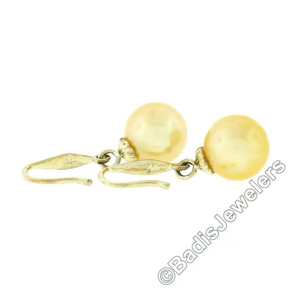 Vintage 14K Yellow Gold Round Cultured Pearl Soli… - image 3