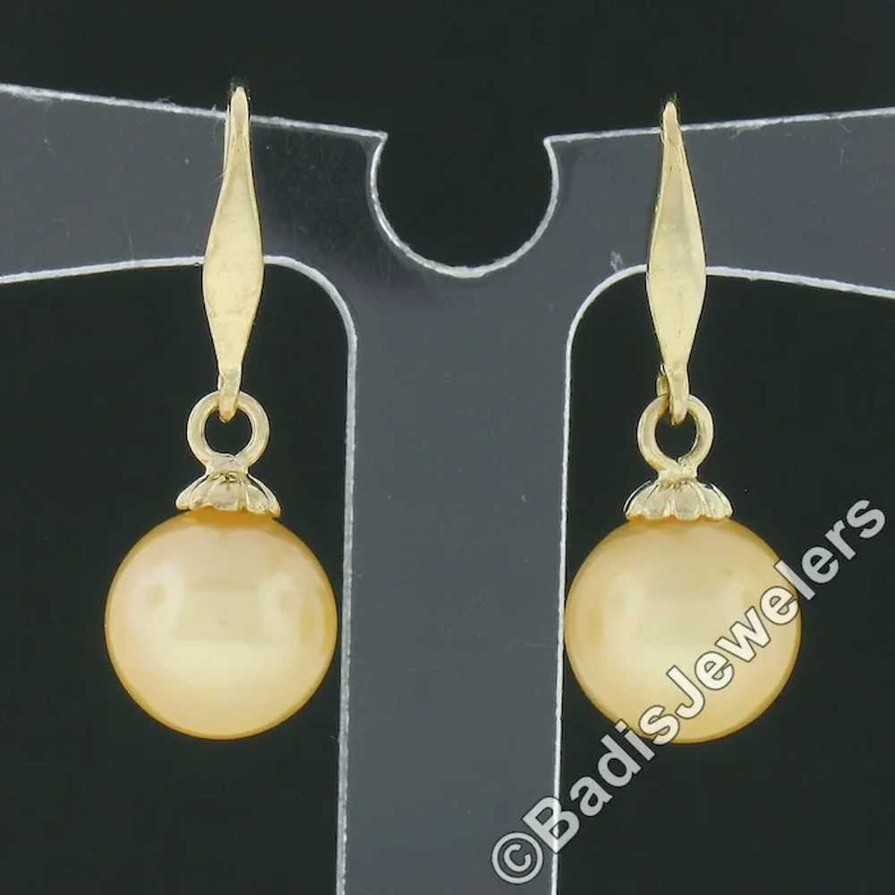 Vintage 14K Yellow Gold Round Cultured Pearl Soli… - image 5