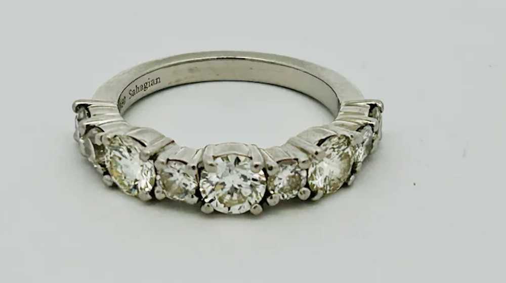 Estate Diamond Platinum Band Ring - image 2