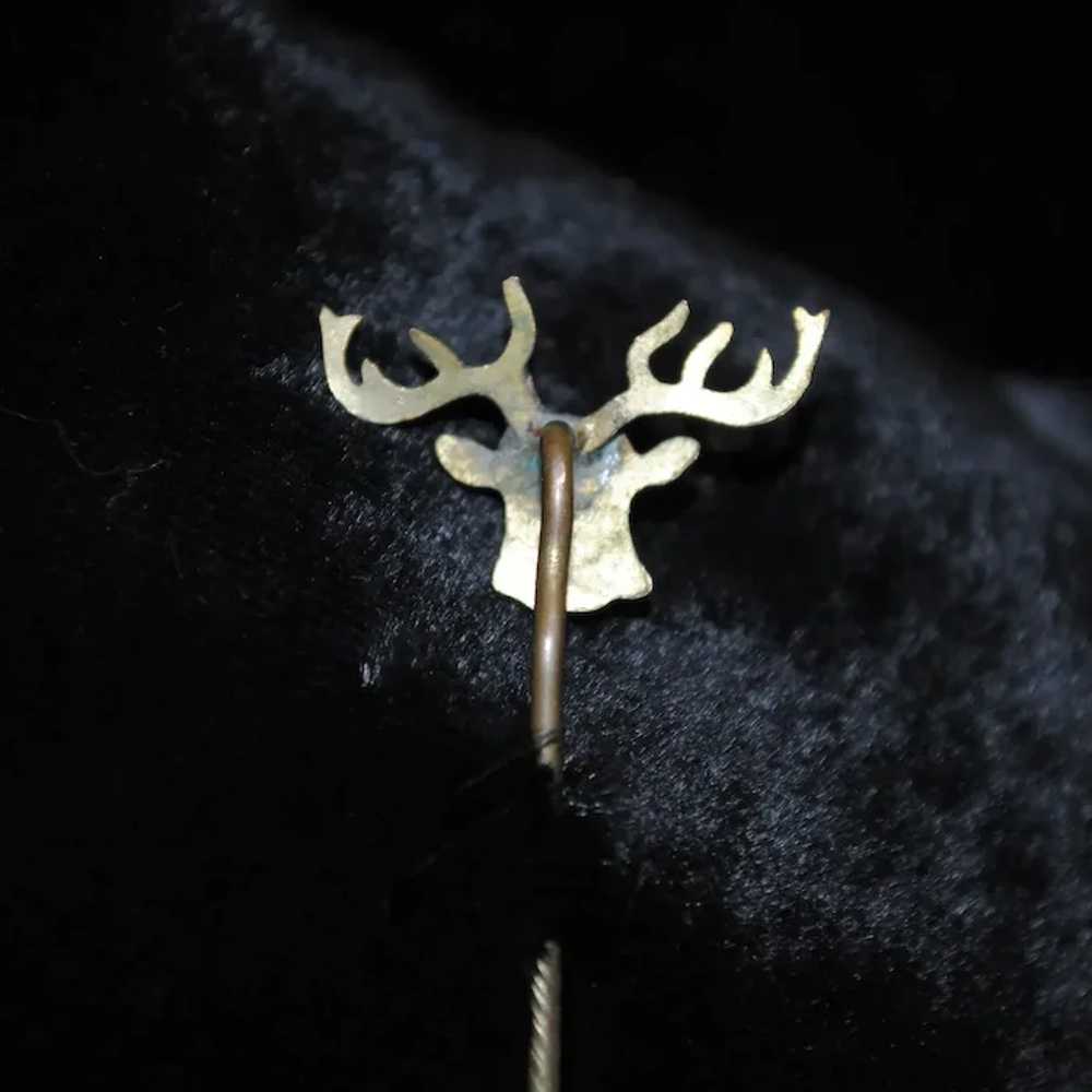 Stag / Elk Head Stick / Hat / Scarf Pin with Pink… - image 6