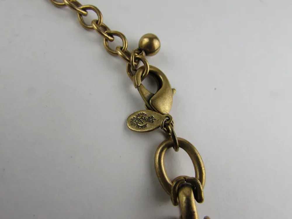 Signed Unusual Gold Tone Link Necklace - image 12