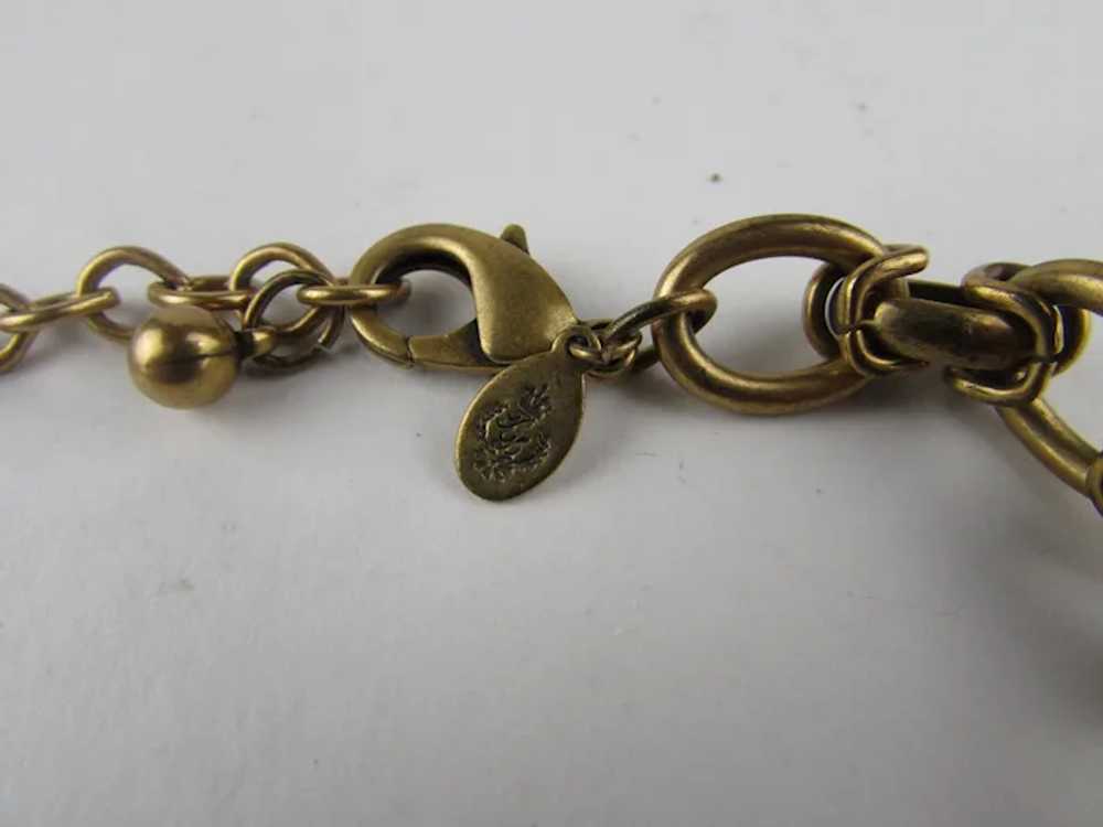 Signed Unusual Gold Tone Link Necklace - image 7