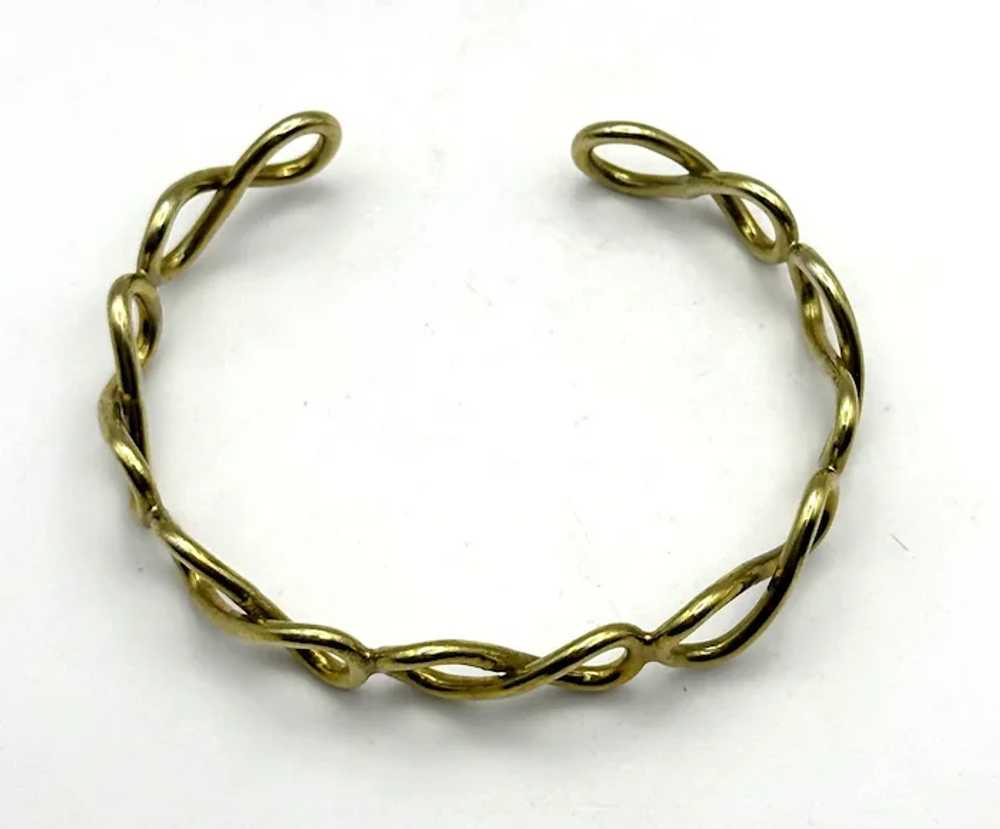 Goldtone Open Design Cuff Bracelet - image 8